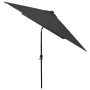 Sombrilla con LED y poste de acero negro 2x3 m de vidaXL, Sombrillas - Ref: Foro24-313792, Precio: 66,13 €, Descuento: %