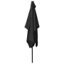 Sombrilla con LED y poste de acero negro 2x3 m de vidaXL, Sombrillas - Ref: Foro24-313792, Precio: 66,13 €, Descuento: %