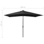 Sombrilla con LED y poste de acero negro 2x3 m de vidaXL, Sombrillas - Ref: Foro24-313792, Precio: 66,13 €, Descuento: %