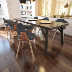 Esszimmerstühle 6 Einheiten aus gebogenem Holz und dunkelgrauem Stoff von vidaXL, Essstühle - Ref: Foro24-271947, Preis: 645,...