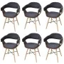 Sillas de comedor 6 unidades madera curvada y tela gris oscuro de vidaXL, Sillas de comedor - Ref: Foro24-271947, Precio: 645...