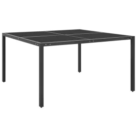 Mesa de jardín de acero y vidrio antracita 130x130x72 cm de vidaXL, Mesas de jardín - Ref: Foro24-313093, Precio: 152,52 €, D...