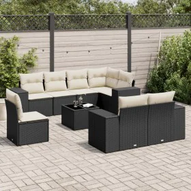 Set de sofás de jardín 8 piezas y cojines ratán sintético negro de , Conjuntos de jardín - Ref: Foro24-3255183, Precio: 607,7...
