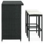 Set mesa y sillas de bar jardín 3 piezas ratán sintético negro de vidaXL, muebles para cocinas y comedores - Ref: Foro24-3134...