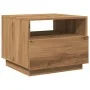 Mesa de centro con luces LED roble artesanal 50x49x40 cm de , Mesas de centro - Ref: Foro24-857709, Precio: 81,65 €, Descuent...