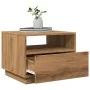 Mesa de centro con luces LED roble artesanal 50x49x40 cm de , Mesas de centro - Ref: Foro24-857709, Precio: 81,65 €, Descuent...