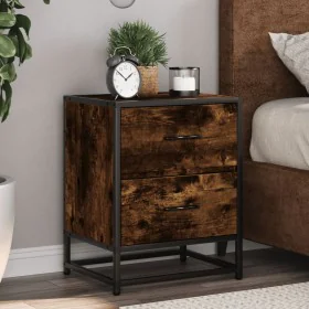 Mesita de noche madera de ingeniería roble ahumado 40x31x50 cm de , Mesitas de noche - Ref: Foro24-848678, Precio: 45,35 €, D...