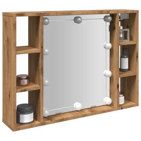Mueble espejo y LED madera ingeniería roble artisan 76x15x55cm de , Armarios y almacenamiento - Ref: Foro24-857002, Precio: 6...