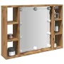 Mueble espejo y LED madera ingeniería roble artisan 76x15x55cm de , Armarios y almacenamiento - Ref: Foro24-857002, Precio: 6...