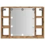 Mueble espejo y LED madera ingeniería roble artisan 76x15x55cm de , Armarios y almacenamiento - Ref: Foro24-857002, Precio: 6...