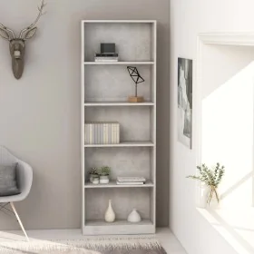 Estantería de 5 niveles contrachapada gris hormigón 60x24x175cm de vidaXL, Librerías y estanterías - Ref: Foro24-800886, Prec...