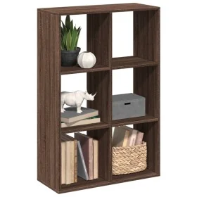 Librería divisor madera ingeniería marrón roble 69,5x29x103,5cm de , Librerías y estanterías - Ref: Foro24-858018, Precio: 55...