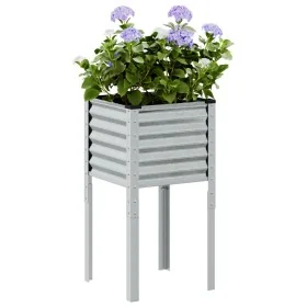 Jardinera de acero galvanizado 45x45x88 cm de , Maceteros y jardineras - Ref: Foro24-4008967, Precio: 41,21 €, Descuento: %