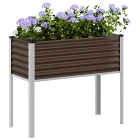 Brown steel planter 100x41x90 cm by , Pots and planters - Ref: Foro24-4008971, Price: 55,53 €, Discount: %