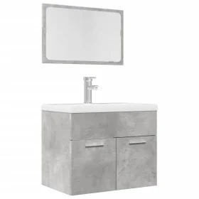 Set muebles de baño 2 piezas madera contrachapada gris hormigón de , Muebles de baño - Ref: Foro24-856373, Precio: 66,56 €, D...