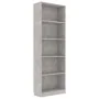 Estantería de 5 niveles contrachapada gris hormigón 60x24x175cm de vidaXL, Librerías y estanterías - Ref: Foro24-800886, Prec...