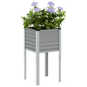 Jardinera de acero gris 45x45x88 cm de , Maceteros y jardineras - Ref: Foro24-4008964, Precio: 29,69 €, Descuento: %