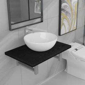 Conjunto de muebles de baño 2 piezas cerámica negro de , Muebles de baño - Ref: Foro24-279336, Precio: 79,32 €, Descuento: %