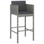 Garden bar furniture set 3 pieces with gray synthetic rattan cushions by vidaXL, Garden sets - Ref: Foro24-3094788, Price: 24...