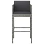 Set de muebles bar jardín 3 pzas y cojines ratán sintético gris de vidaXL, Conjuntos de jardín - Ref: Foro24-3094788, Precio:...
