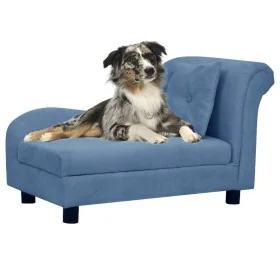 Sofá para perros con almohada azul felpa 83x44x44 cm de , Camas para perros - Ref: Foro24-171104, Precio: 132,28 €, Descuento: %