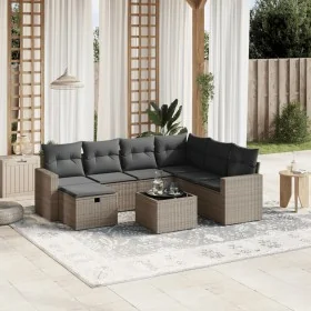 Set de sofás de jardín 8 pzas y cojines ratán sintético gris de , Conjuntos de jardín - Ref: Foro24-3263536, Precio: 462,57 €...
