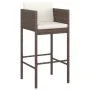 Set de bar de jardín 5 pzas con cojines ratán sintético marrón de vidaXL, Conjuntos de jardín - Ref: Foro24-3094789, Precio: ...