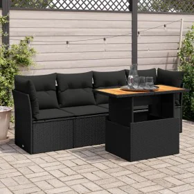 5-piece garden furniture set with black synthetic rattan cushions by , Garden sets - Ref: Foro24-3326876, Price: 355,61 €, Di...