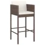 Set de bar de jardín 7 pzas con cojines ratán sintético marrón de vidaXL, Conjuntos de jardín - Ref: Foro24-3094795, Precio: ...