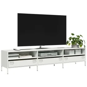 Mueble para TV acero laminado en frío blanco 202x39x43,5 cm de , Muebles TV - Ref: Foro24-851351, Precio: 172,65 €, Descuento: %