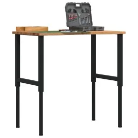 Banco de trabajo madera roble marrón claro 100x60x(71,5-98) cm by , Work tables - Ref: Foro24-3309697, Price: 134,84 €, Disco...