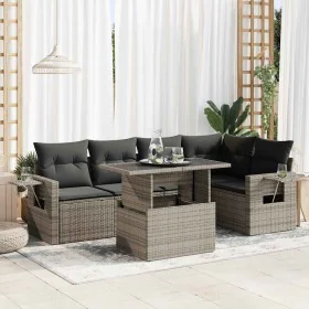 Set de muebles de jardín 6 pzas y cojines ratán sintético gris de , Conjuntos de jardín - Ref: Foro24-3326481, Precio: 435,58...