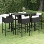7-piece garden bar set and black synthetic rattan cushions by vidaXL, Garden sets - Ref: Foro24-3094796, Price: 592,84 €, Dis...