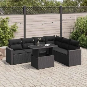 Set de sofás de jardín 7 pzas con cojines ratán sintético negro de , Conjuntos de jardín - Ref: Foro24-3326326, Precio: 521,0...