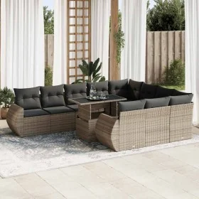 Set de sofás de jardín 11 pzas y cojines ratán sintético gris de , Conjuntos de jardín - Ref: Foro24-3326711, Precio: 759,70 ...