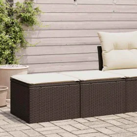 Set sofás jardín y cojines 2 pzas ratán sintético acacia marrón de , Conjuntos de jardín - Ref: Foro24-3328666, Precio: 96,96...