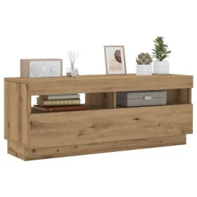 Mueble TV luces LED madera ingeniería roble artisan 100x35x40cm de , Muebles TV - Ref: Foro24-856356, Precio: 99,93 €, Descue...