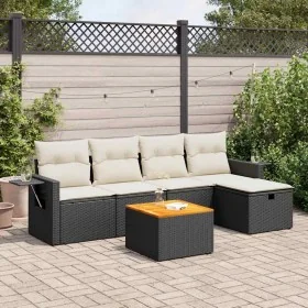 Set de sofás de jardín 6 piezas y cojines ratán sintético negro de , Conjuntos de jardín - Ref: Foro24-3325808, Precio: 341,6...