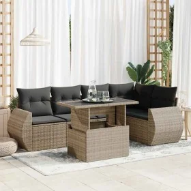 Set de muebles de jardín 6 pzas y cojines ratán sintético gris de , Conjuntos de jardín - Ref: Foro24-3326641, Precio: 442,39...