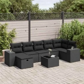 Set de sofás de jardín y cojines 8 piezas ratán sintético negro de , Conjuntos de jardín - Ref: Foro24-3325711, Precio: 512,8...