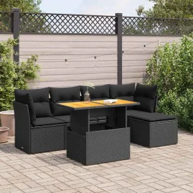 Set de sofás de jardín 6 piezas y cojines ratán sintético negro de , Conjuntos de jardín - Ref: Foro24-3326911, Precio: 406,3...