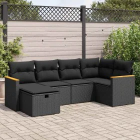Set de sofás de jardín 6 piezas y cojines ratán sintético negro de , Conjuntos de jardín - Ref: Foro24-3325912, Precio: 406,0...
