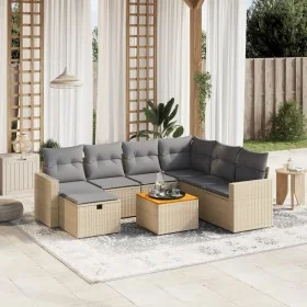 Juego de sofás jardín con cojines beige mezcla 8 pzas ratán PE de , Conjuntos de jardín - Ref: Foro24-3264853, Precio: 479,08...
