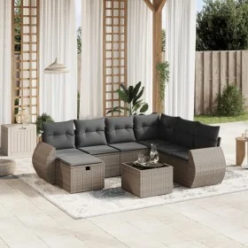 Set de sofás de jardín 8 pzas y cojines ratán sintético gris de , Conjuntos de jardín - Ref: Foro24-3264156, Precio: 495,20 €...