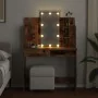 Tocador con luces LED madera envejecida 96x40x142 cm de , Tocadores para dormitorios - Ref: Foro24-857025, Precio: 126,02 €, ...
