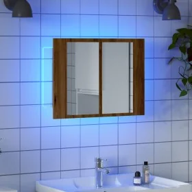 Armario con espejo y LED madera roble artisan 60x12x45 cm de , Tocadores de baño - Ref: Foro24-856283, Precio: 59,10 €, Descu...