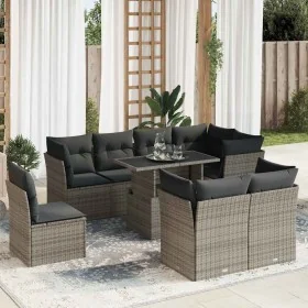 Set de sofás de jardín con cojines 9 pzas ratán sintético gris de , Conjuntos de jardín - Ref: Foro24-3326181, Precio: 604,76...