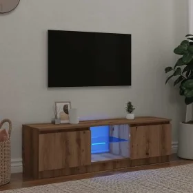 Mueble de TV luces LED madera roble artisan 140x40x35,5 cm de , Muebles TV - Ref: Foro24-856350, Precio: 122,00 €, Descuento: %