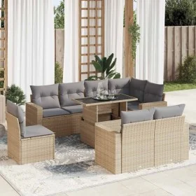 Set de sofás de jardín con cojines 9 pzas ratán sintético beige de , Conjuntos de jardín - Ref: Foro24-3326340, Precio: 717,1...