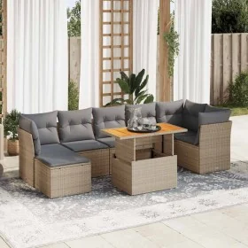 Set de sofás de jardín y cojines 8 piezas ratán sintético beige de , Conjuntos de jardín - Ref: Foro24-3326957, Precio: 531,9...